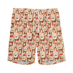 Lovely Teddy Bear Pattern Print Men's Sports Shorts