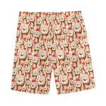 Lovely Teddy Bear Pattern Print Men's Sports Shorts