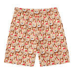 Lovely Teddy Bear Pattern Print Men's Swim Trunks