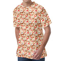 Lovely Teddy Bear Pattern Print Men's Velvet T-Shirt