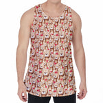 Lovely Teddy Bear Pattern Print Men's Velvet Tank Top