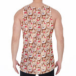Lovely Teddy Bear Pattern Print Men's Velvet Tank Top