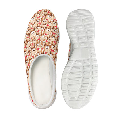 Lovely Teddy Bear Pattern Print Mesh Casual Shoes