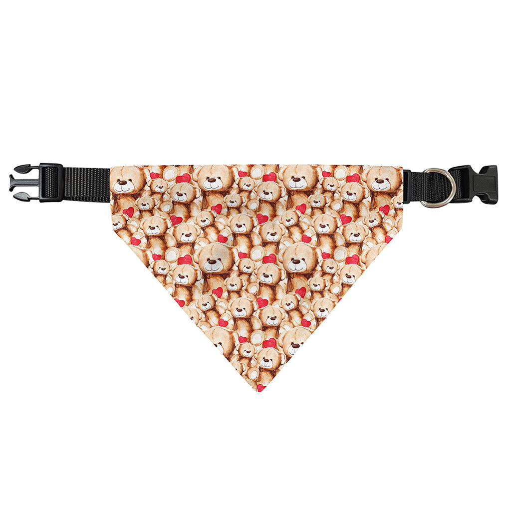 Lovely Teddy Bear Pattern Print Over The Collar Dog Bandana