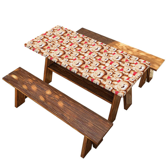 Lovely Teddy Bear Pattern Print Picnic Table Cover