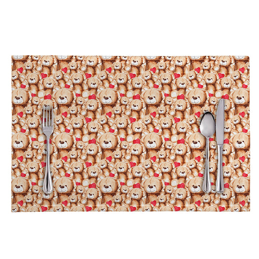 Lovely Teddy Bear Pattern Print Placemat