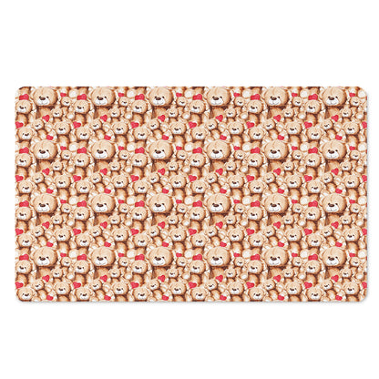 Lovely Teddy Bear Pattern Print Polyester Doormat