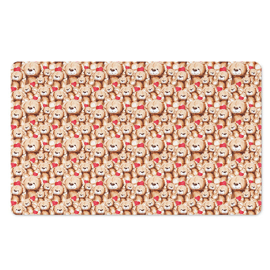 Lovely Teddy Bear Pattern Print Polyester Doormat