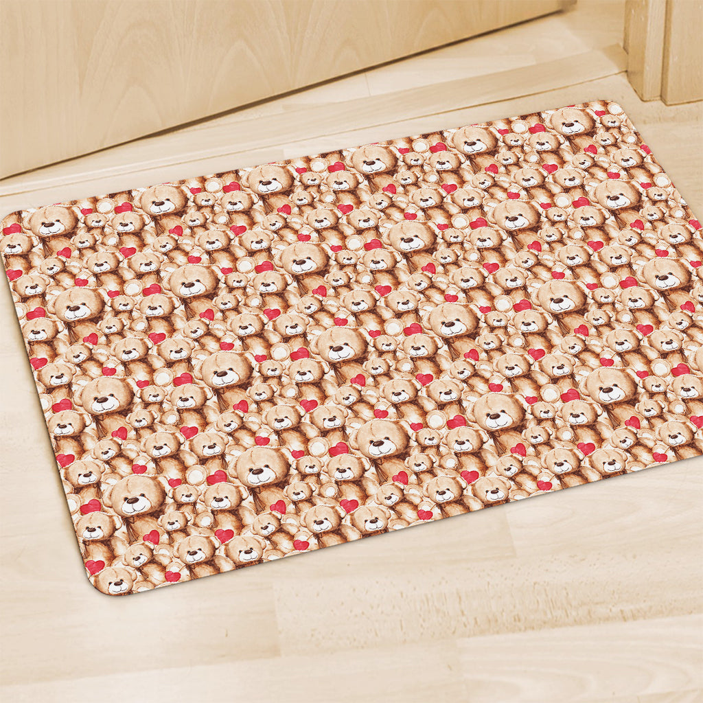 Lovely Teddy Bear Pattern Print Polyester Doormat