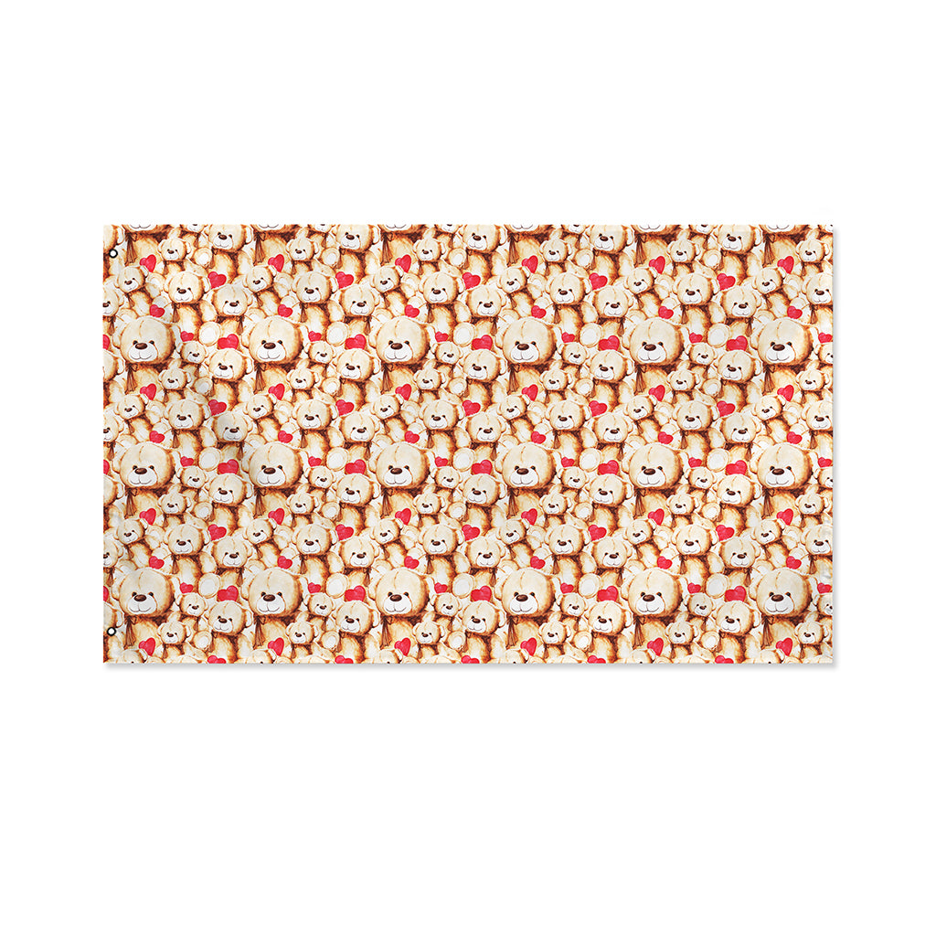 Lovely Teddy Bear Pattern Print Polyester Flag