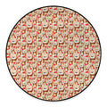 Lovely Teddy Bear Pattern Print Round Floor Mat