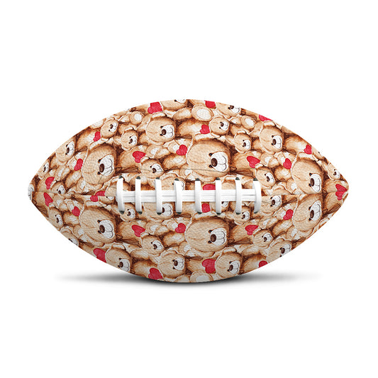 Lovely Teddy Bear Pattern Print Rugby Ball