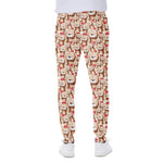 Lovely Teddy Bear Pattern Print Scuba Joggers