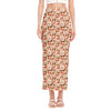 Lovely Teddy Bear Pattern Print Side Slit Maxi Skirt