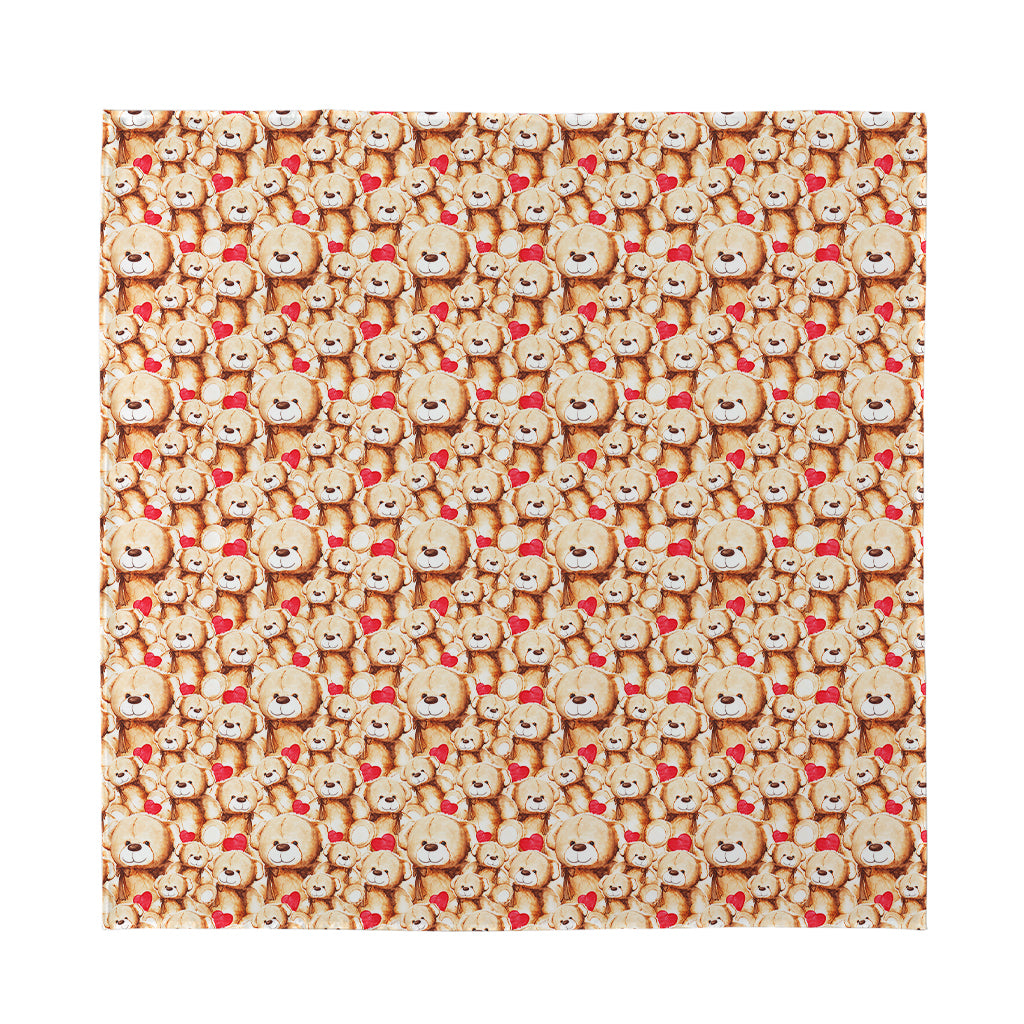 Lovely Teddy Bear Pattern Print Silk Bandana