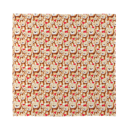 Lovely Teddy Bear Pattern Print Silk Bandana