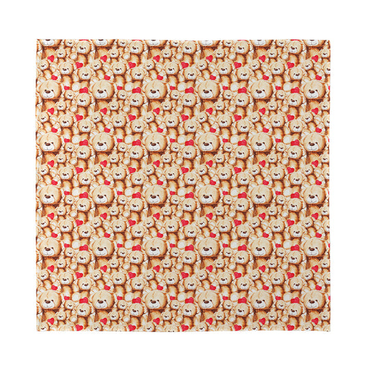Lovely Teddy Bear Pattern Print Silk Bandana