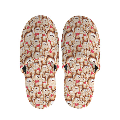 Lovely Teddy Bear Pattern Print Slippers