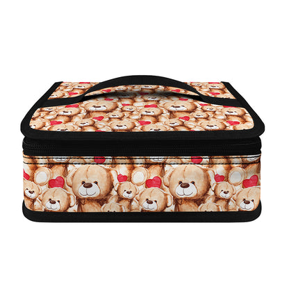 Lovely Teddy Bear Pattern Print Small Lunch Bag