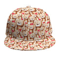 Lovely Teddy Bear Pattern Print Snapback Cap