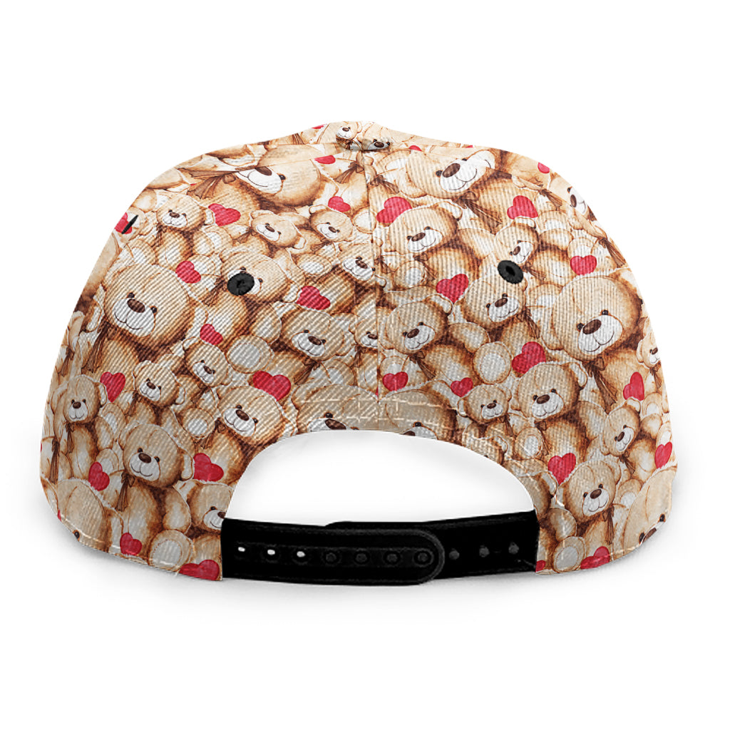 Lovely Teddy Bear Pattern Print Snapback Cap