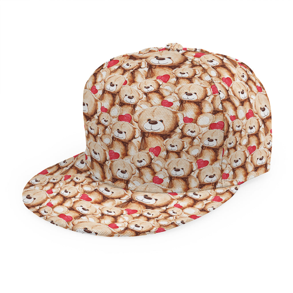 Lovely Teddy Bear Pattern Print Snapback Cap