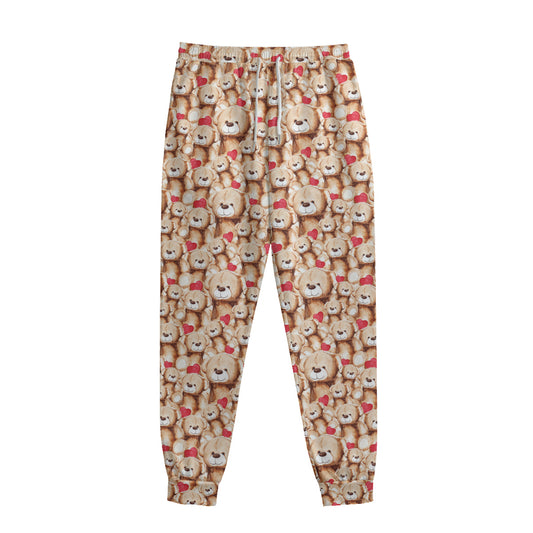 Lovely Teddy Bear Pattern Print Sweatpants