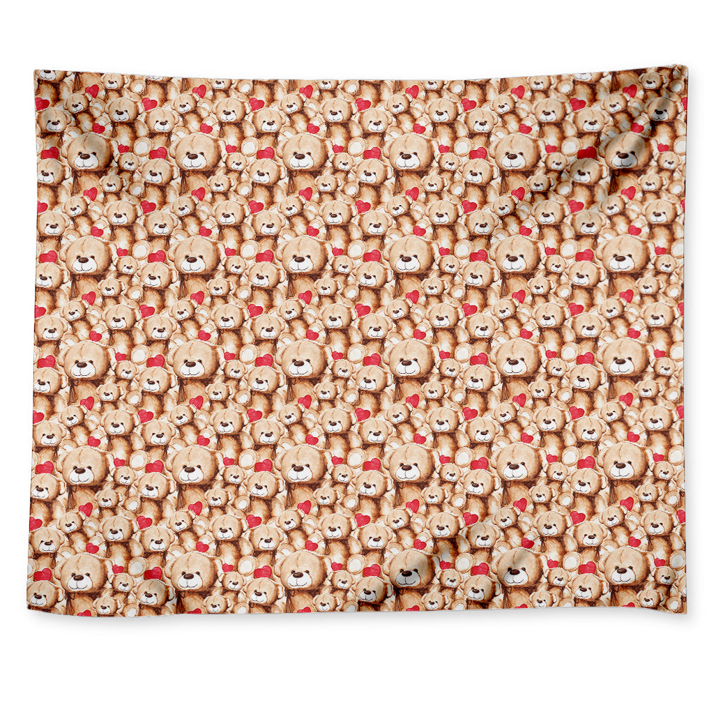 Lovely Teddy Bear Pattern Print Tapestry