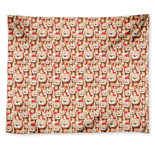 Lovely Teddy Bear Pattern Print Tapestry
