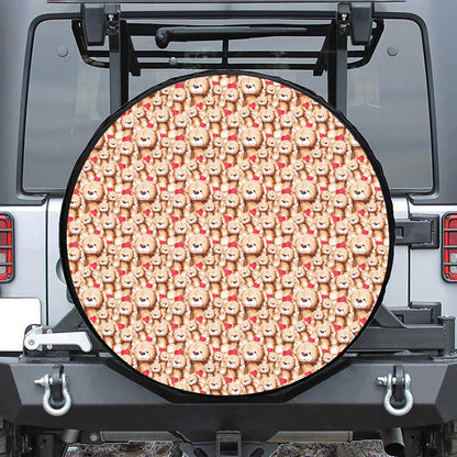 Lovely Teddy Bear Pattern Print Tire Cover