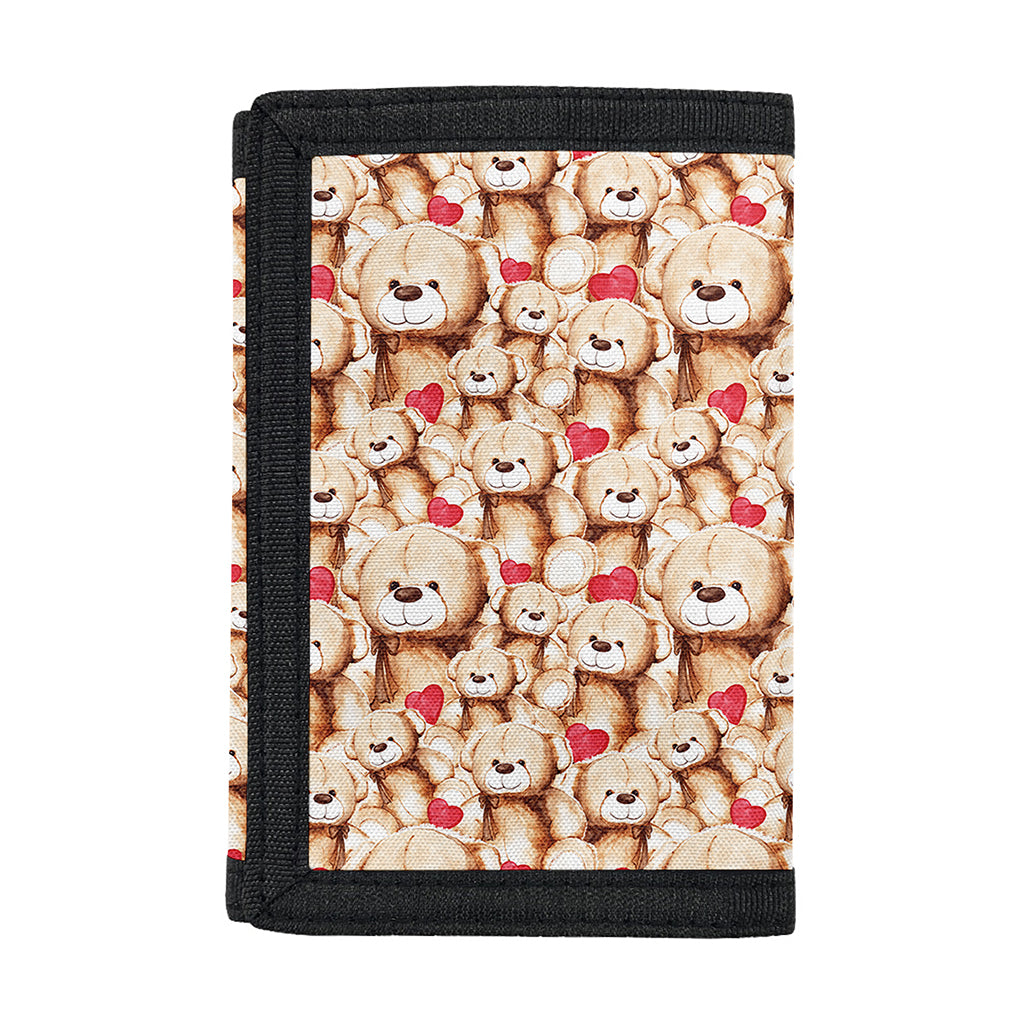 Lovely Teddy Bear Pattern Print Trifold Wallet