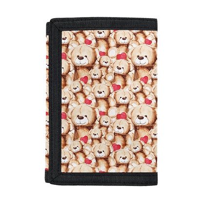 Lovely Teddy Bear Pattern Print Trifold Wallet