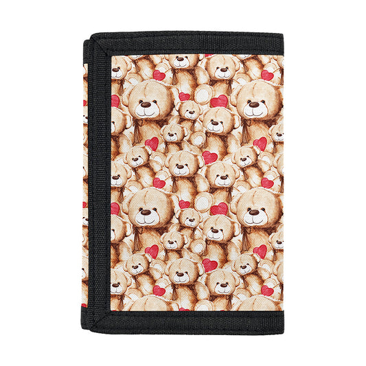 Lovely Teddy Bear Pattern Print Trifold Wallet