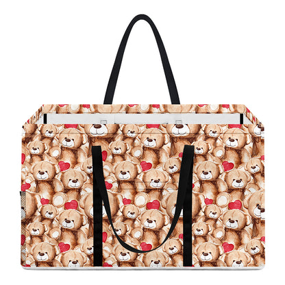 Lovely Teddy Bear Pattern Print Utility Tote Bag