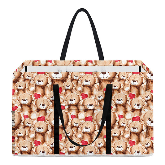 Lovely Teddy Bear Pattern Print Utility Tote Bag