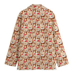 Lovely Teddy Bear Pattern Print Women's Blazer