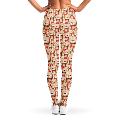 Lovely Teddy Bear Pattern Print Women's Leggings