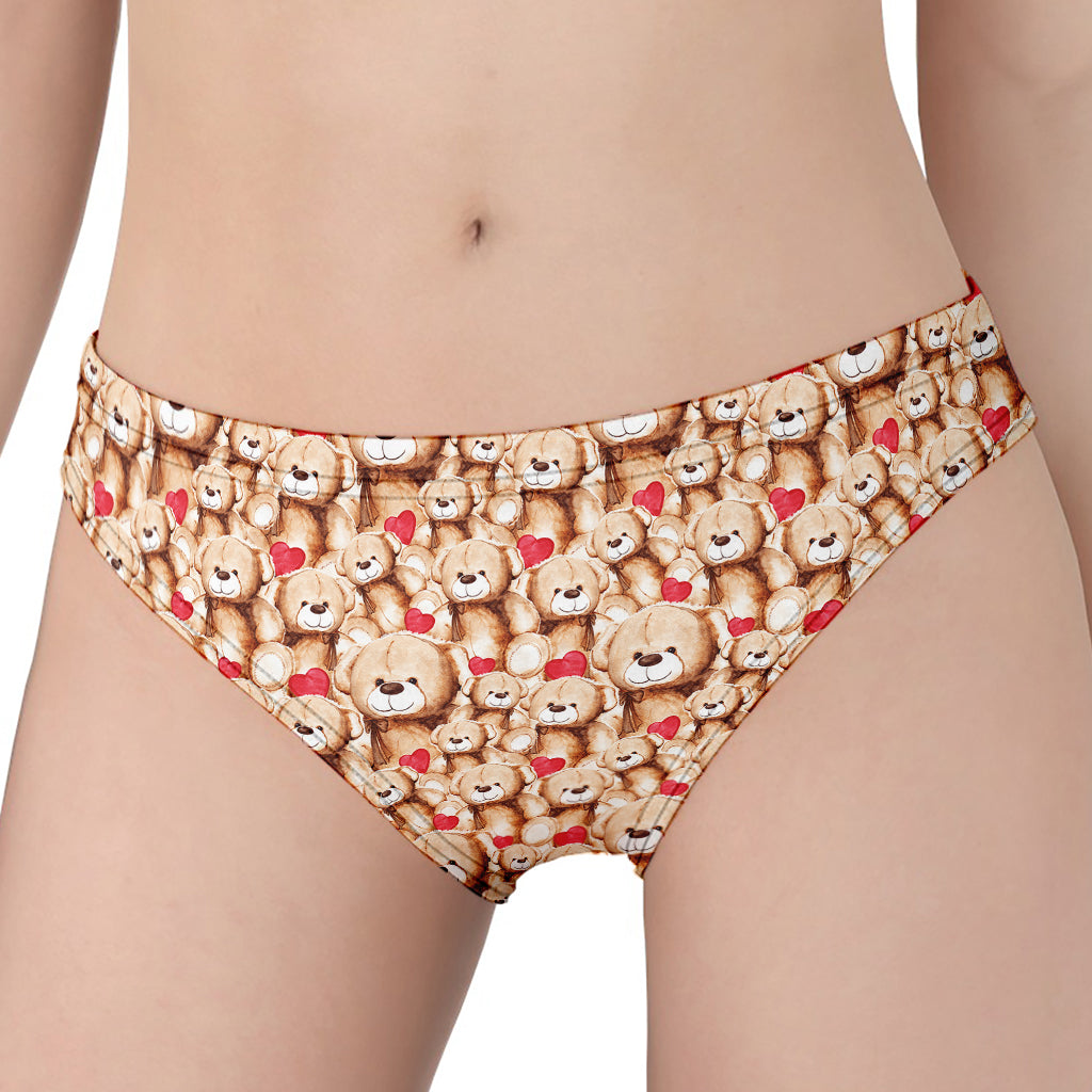 Lovely Teddy Bear Pattern Print Women's Panties