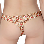 Lovely Teddy Bear Pattern Print Women's Thong