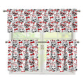 Lovely Yorkshire Terrier Pattern Print 3 Piece Kitchen Curtains