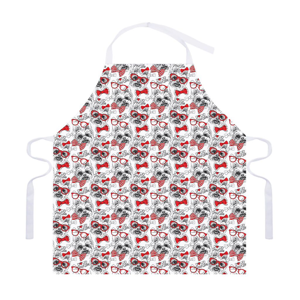 Lovely Yorkshire Terrier Pattern Print Adjustable Apron