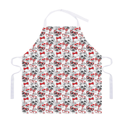 Lovely Yorkshire Terrier Pattern Print Adjustable Apron