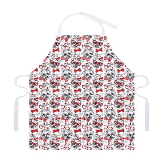 Lovely Yorkshire Terrier Pattern Print Adjustable Apron
