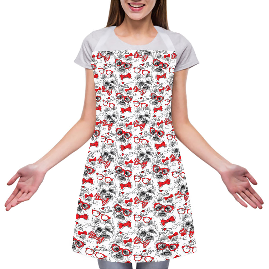 Lovely Yorkshire Terrier Pattern Print Adjustable Apron