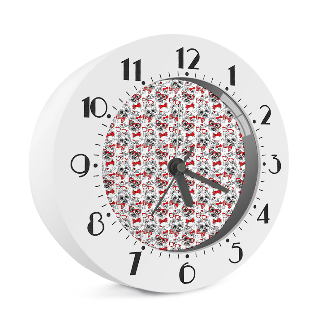 Lovely Yorkshire Terrier Pattern Print Alarm Clock