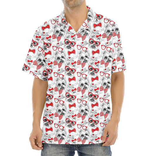 Lovely Yorkshire Terrier Pattern Print Aloha Shirt