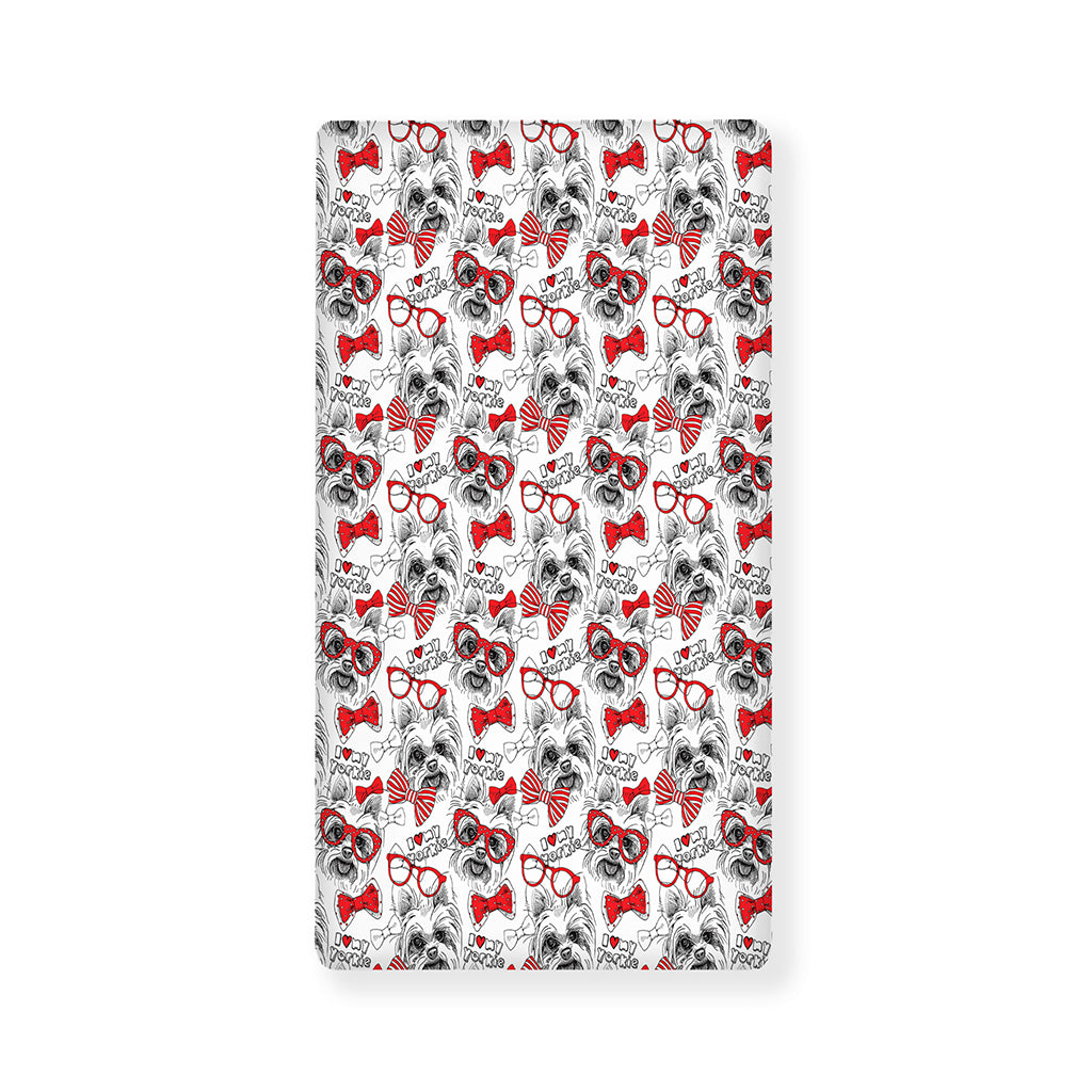 Lovely Yorkshire Terrier Pattern Print Baby Crib Sheet