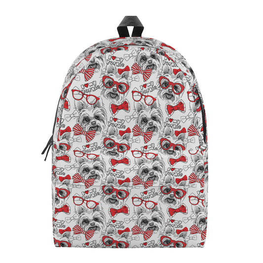 Lovely Yorkshire Terrier Pattern Print Backpack