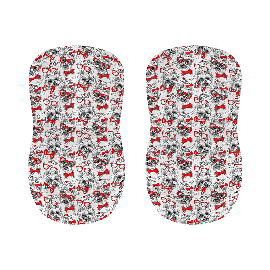 Lovely Yorkshire Terrier Pattern Print Bar Stool Covers