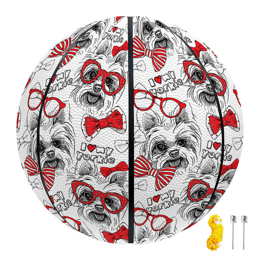 Lovely Yorkshire Terrier Pattern Print Basketball